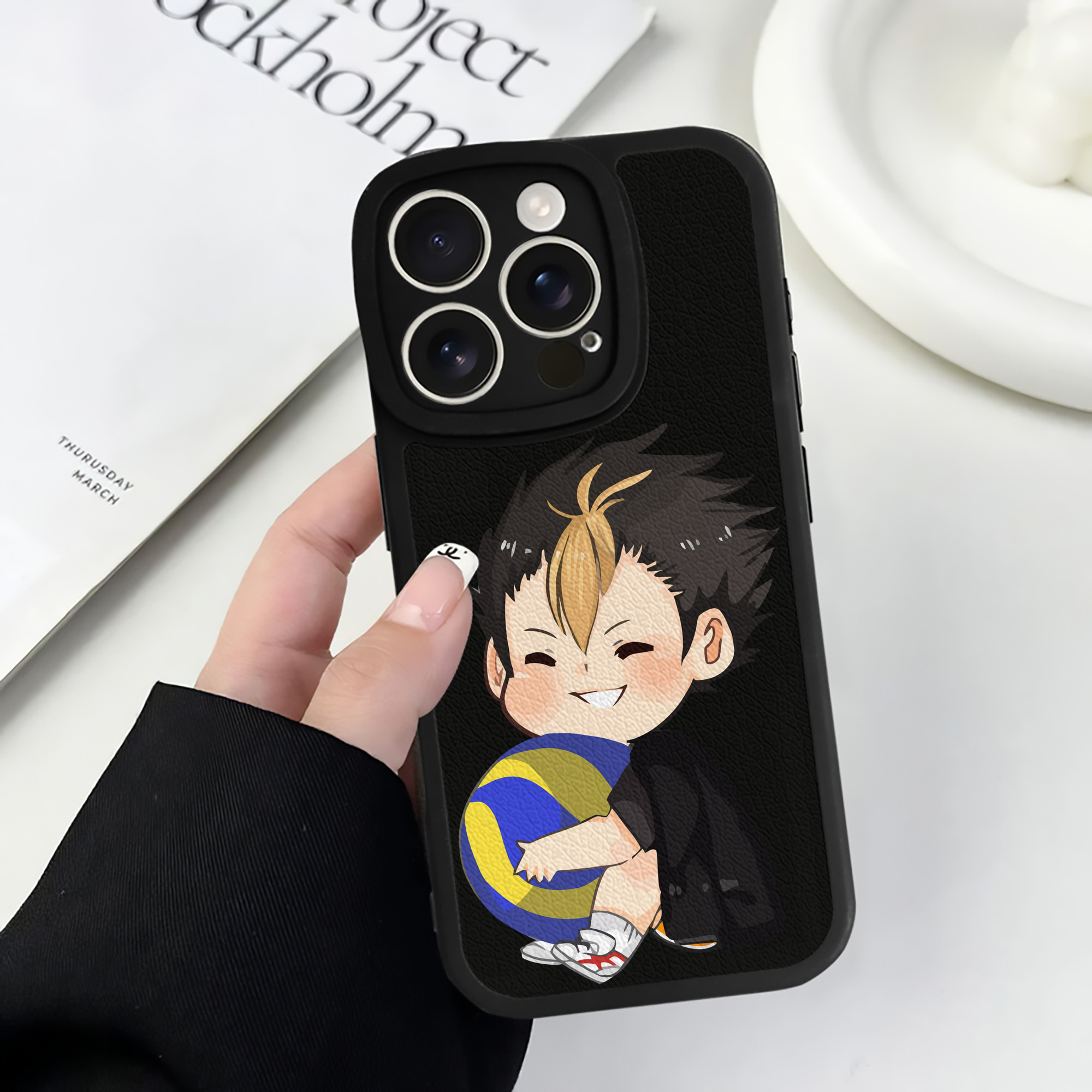 （画像用） ハイキュー!! Haikyu!! 【iPhone 16シリーズ対応】シリコンスマホケース（レザー調） 材質：シリコン